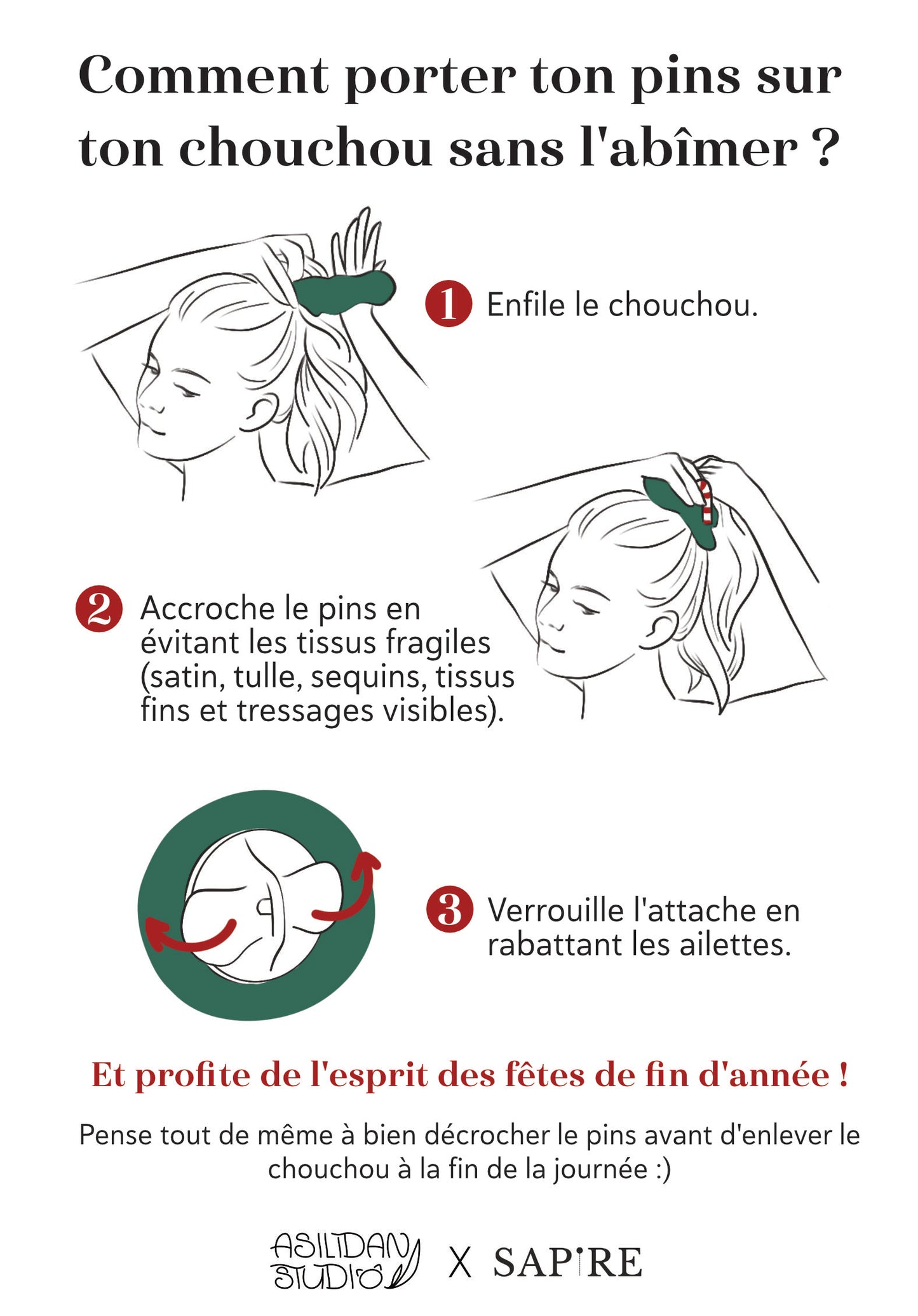 Guide d'utilisation d'un chouchou et son pins assorti