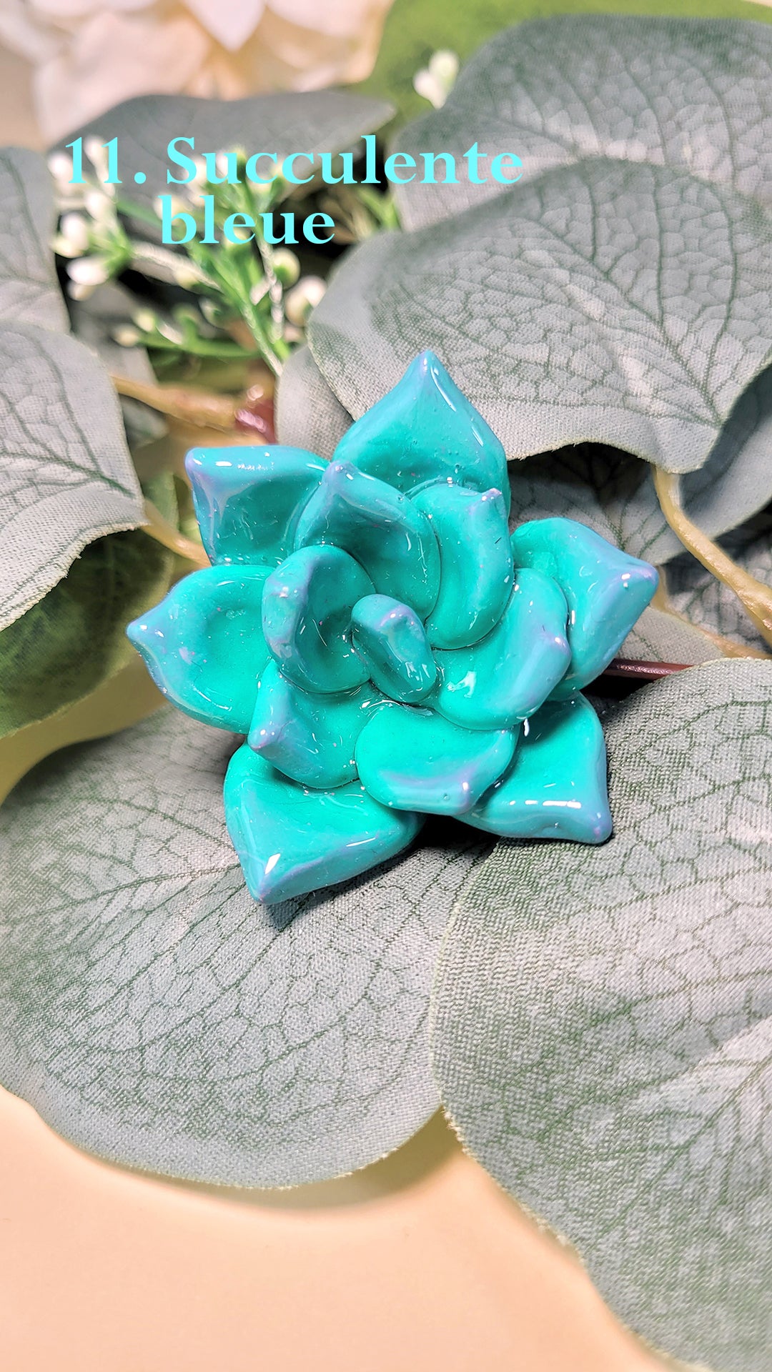 Pins en forme de succulente bleue turquoise